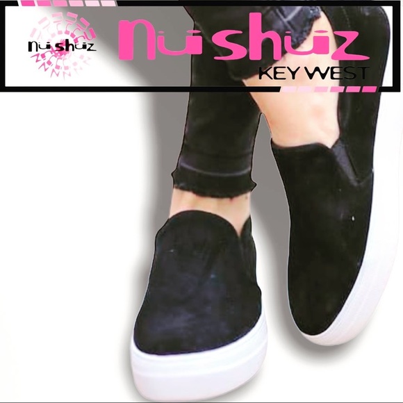 Soda Hike Black Faux Suede Fashion Slip On Platform Sneaker - Picture 3 of 8